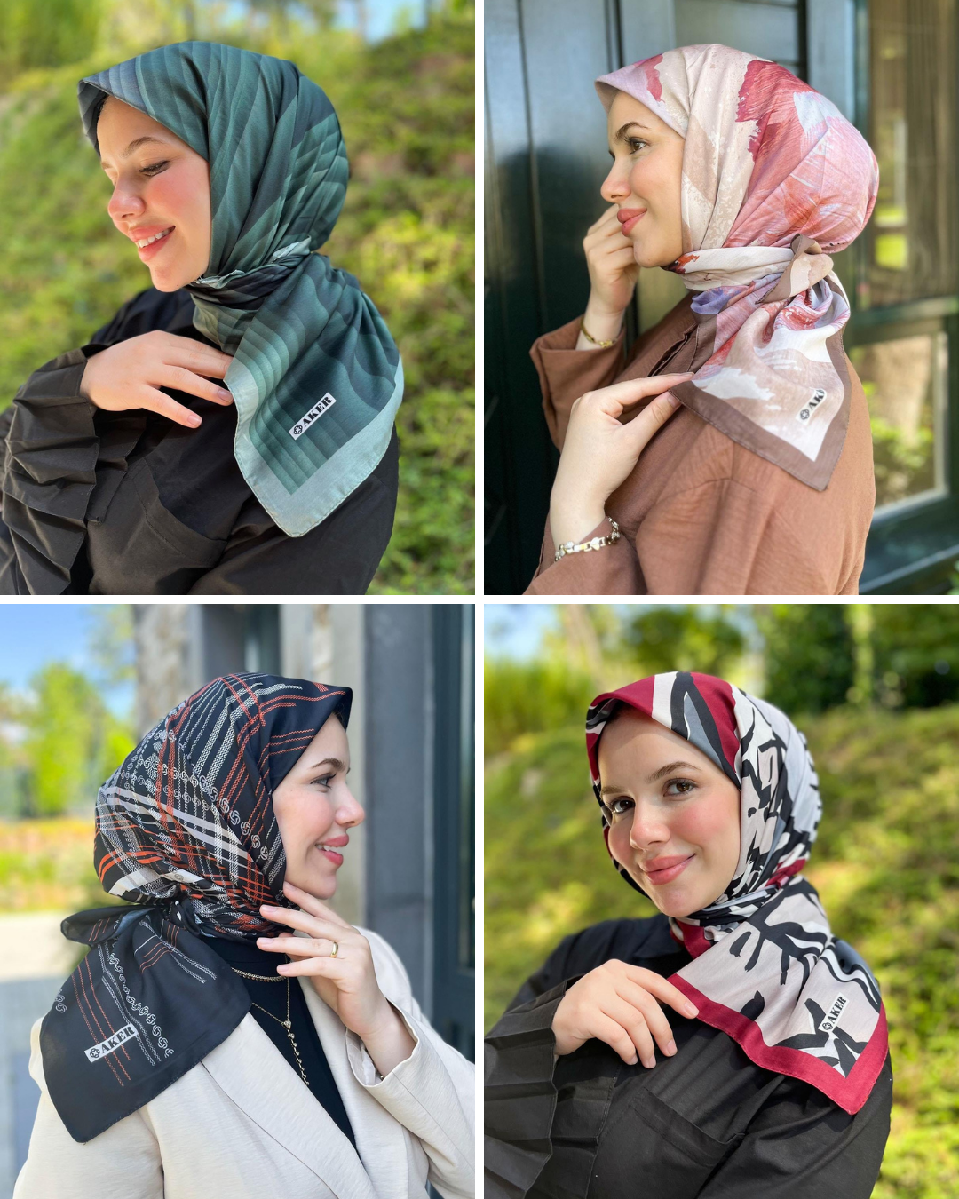 Aker Hafif Defolu Soft Touch Pamuk Eşarp - 4'lü Paket - ST07
