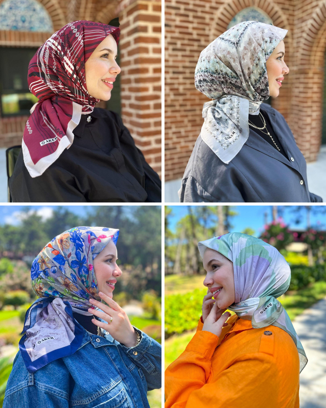 Aker Hafif Defolu Soft Touch Pamuk Eşarp - 4'lü Paket - ST06