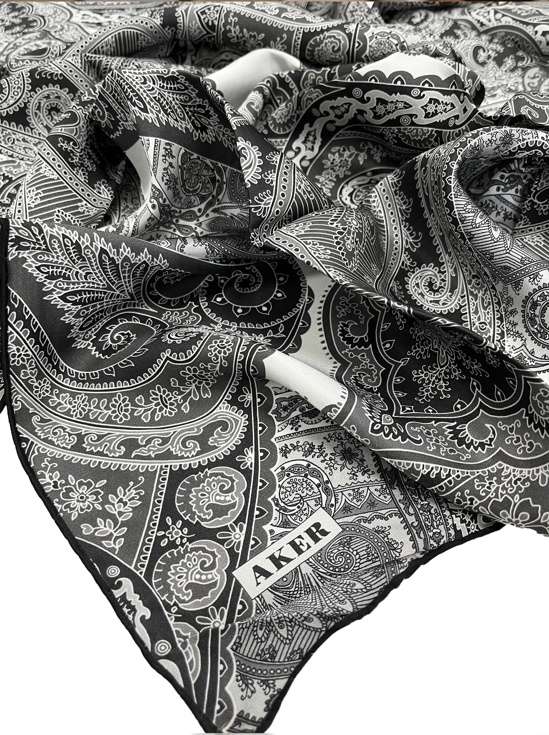 Aker İpek Eşarp - 2025 İlkbahar-Yaz - 9038701-312 - Sura - Etnik Desen