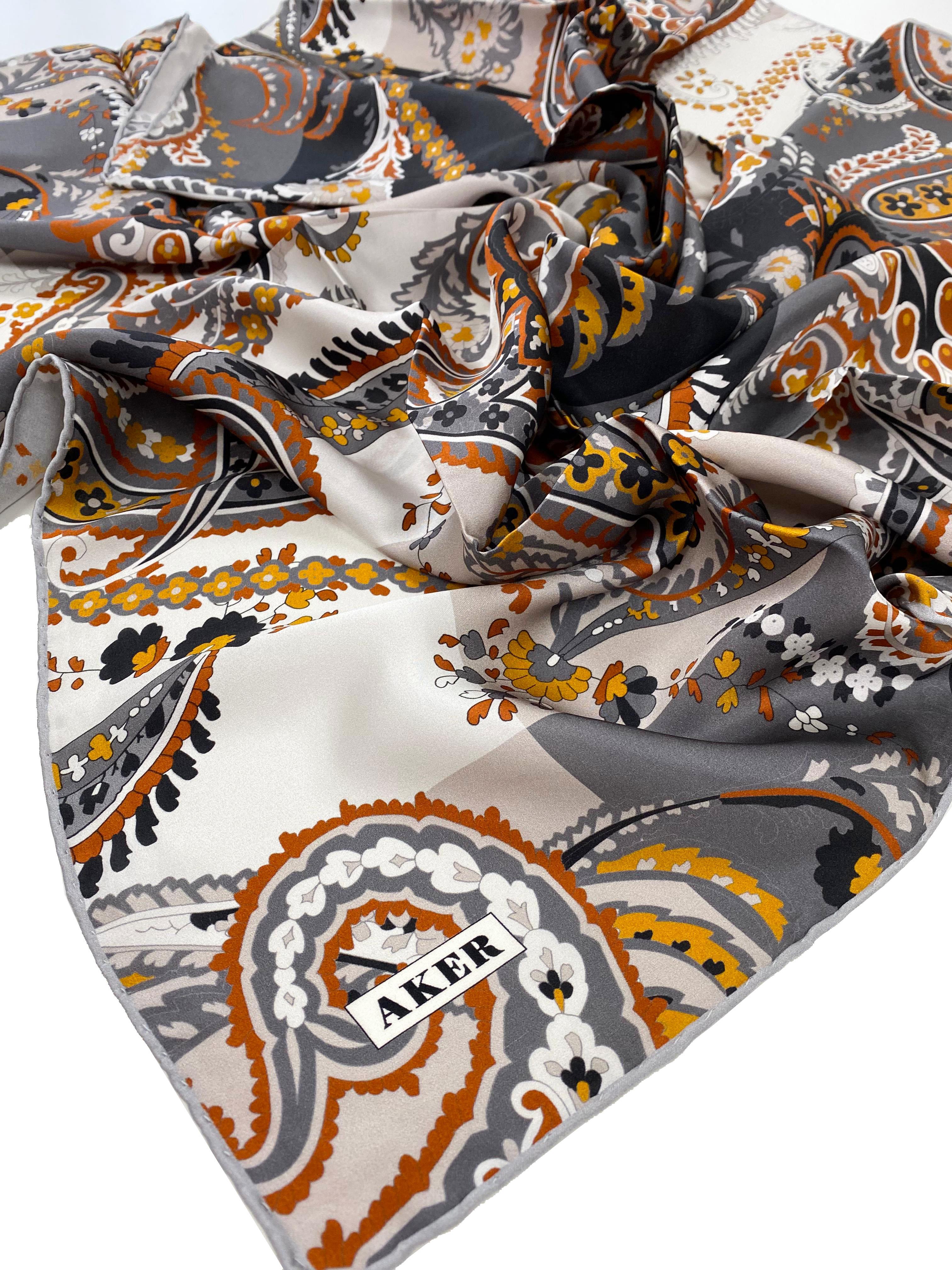 Aker İpek Eşarp - 2025 İlkbahar-Yaz - 9053713-971 - Tivil - Şal Desen