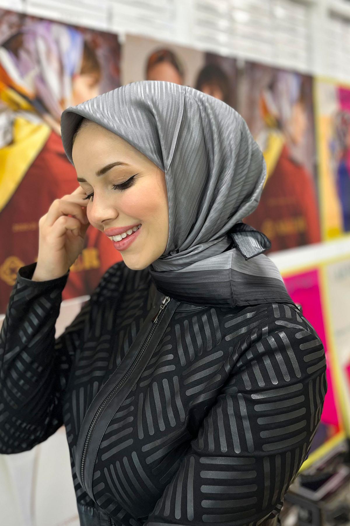 Aker İpek Eşarp - Jakarlı - 2023/2024 Sonbahar-Kış - 8640405-313