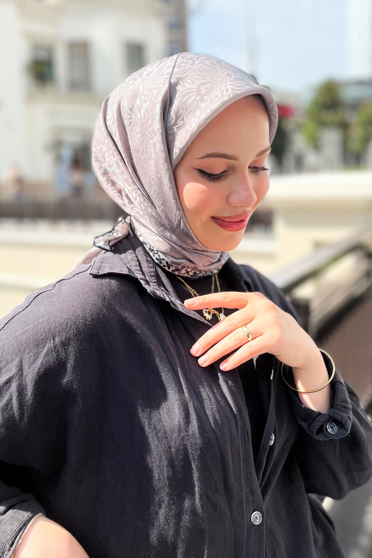 Aker İpek Eşarp - Jakarlı - 2023/2024 Sonbahar-Kış - 8795404-312