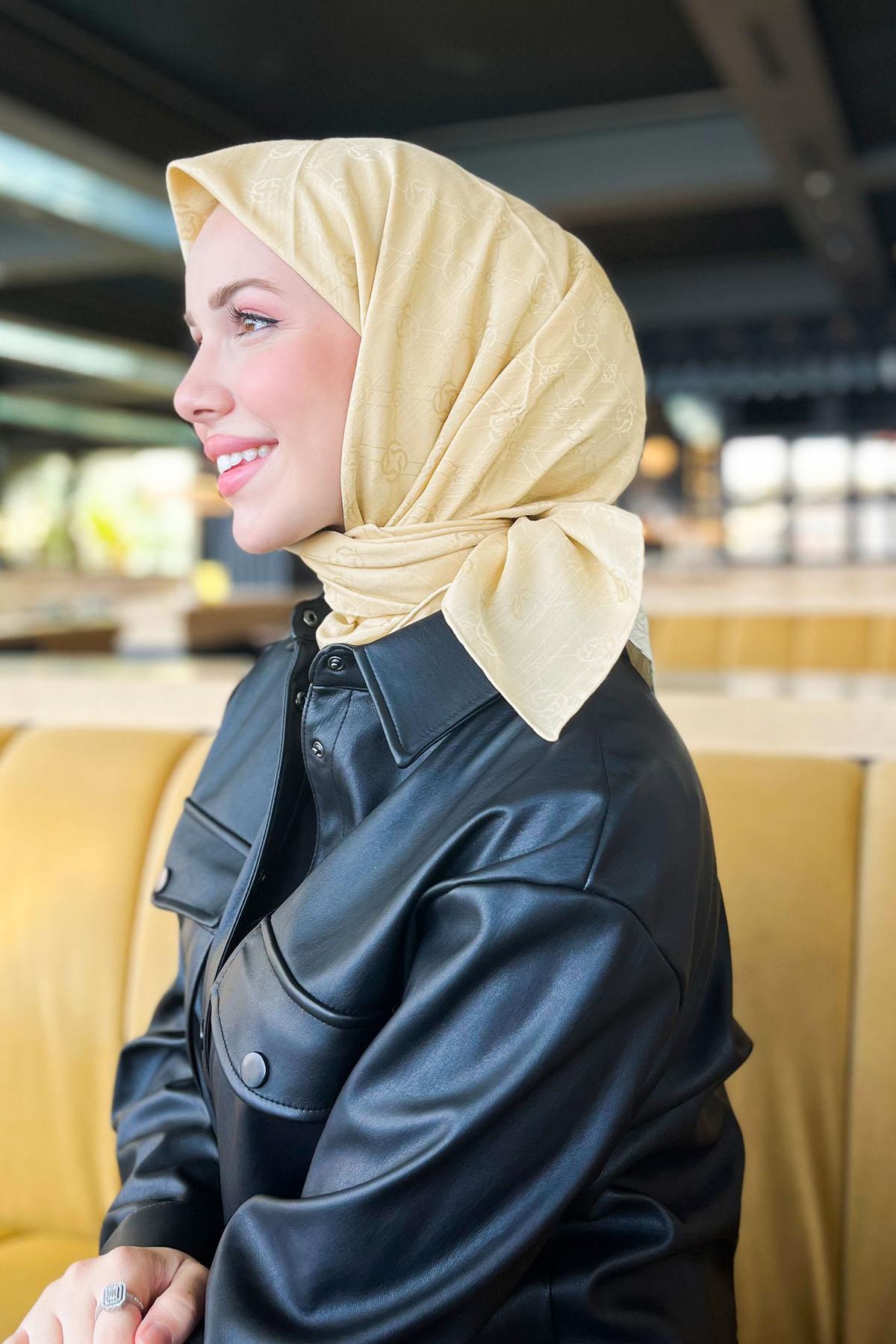 Aker İpek Koton Jakar Eşarp - 7071976-932