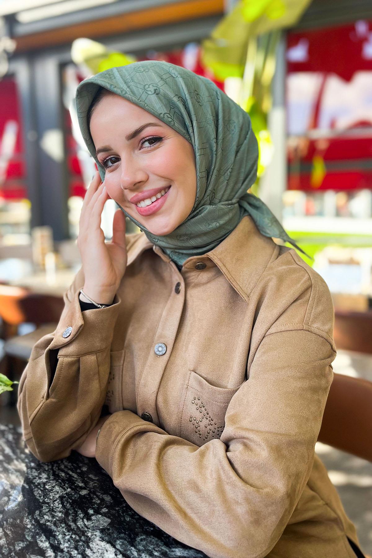 Aker İpek Koton Jakar Eşarp - 7071976-955