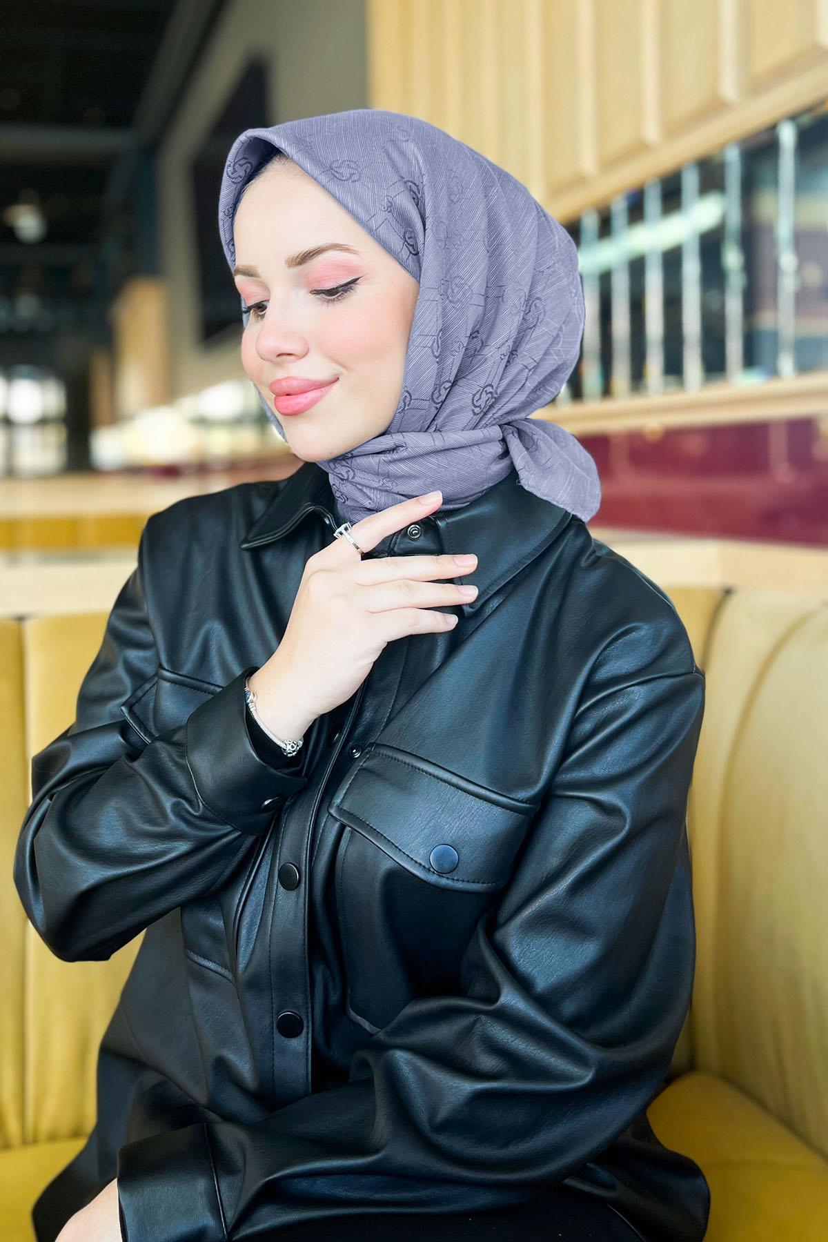 Aker İpek Koton Jakar Eşarp - 7071976-971