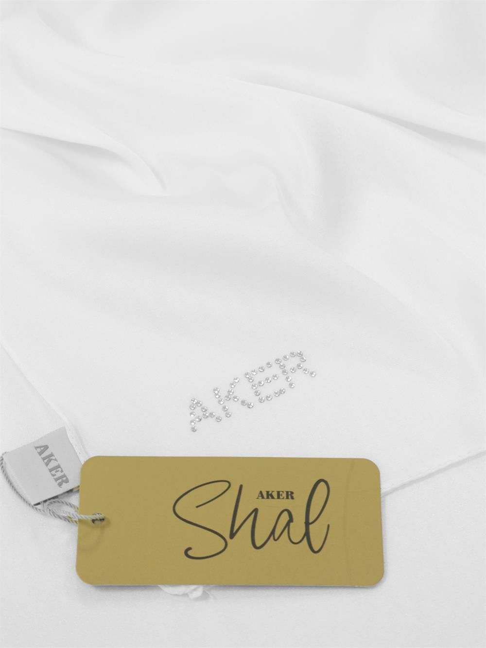 Aker Kristal Şal - Düz Renk - 3030100-913 - Beyaz