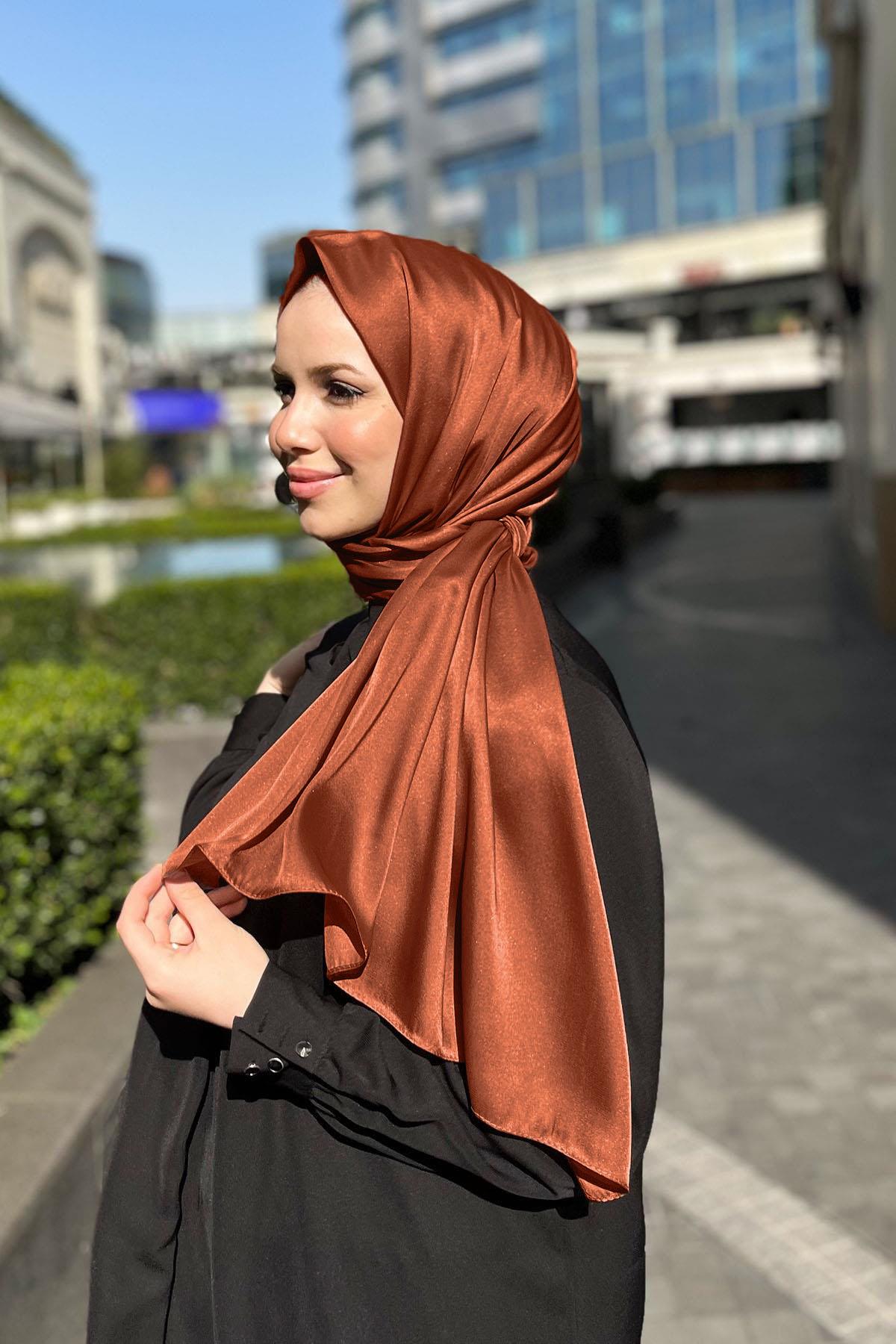 Aker Kristal Şal - Düz Renk - 3030100-941 - Kiremit