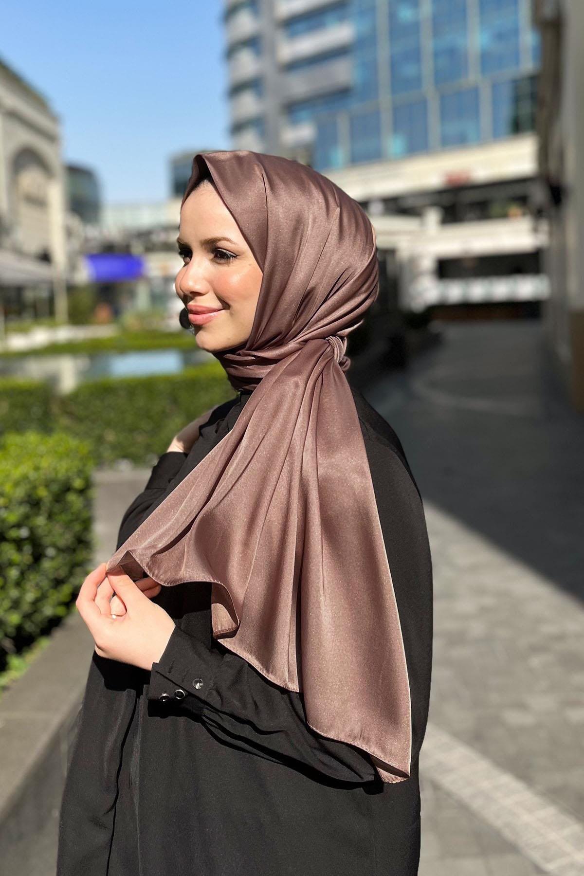 Aker Kristal Şal - Düz Renk - 3030100-982 - Kahve