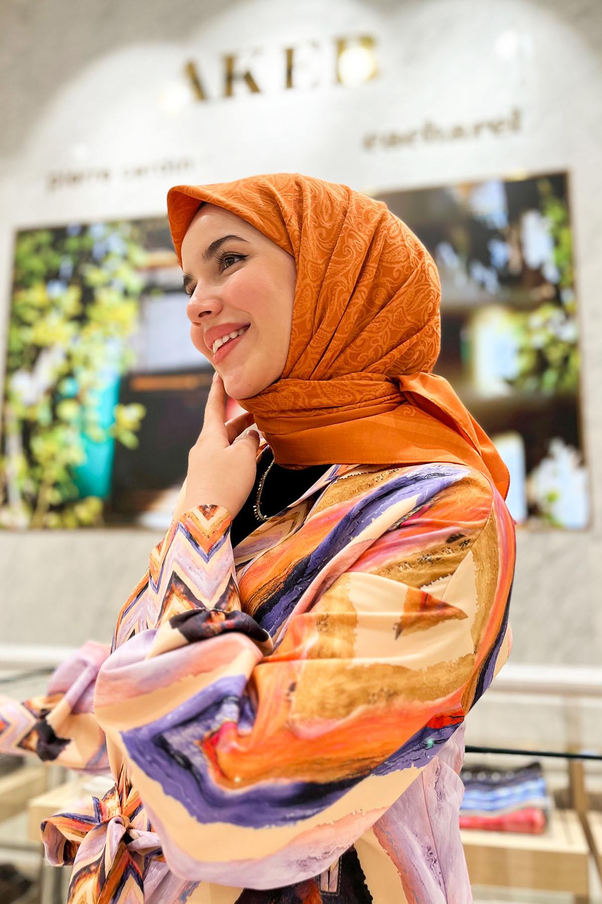 Aker Lyocell Etnik Jakar Eşarp - 3030350-961