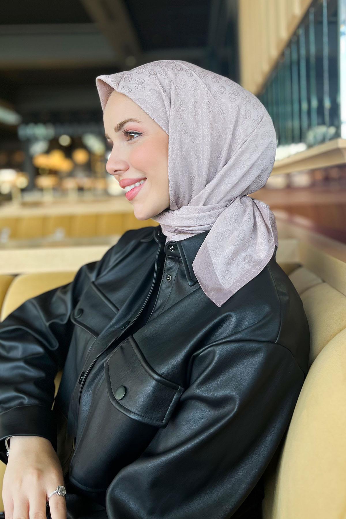 Aker Monogram Jakar Eşarp - 6060950-933 - Açık Vizon