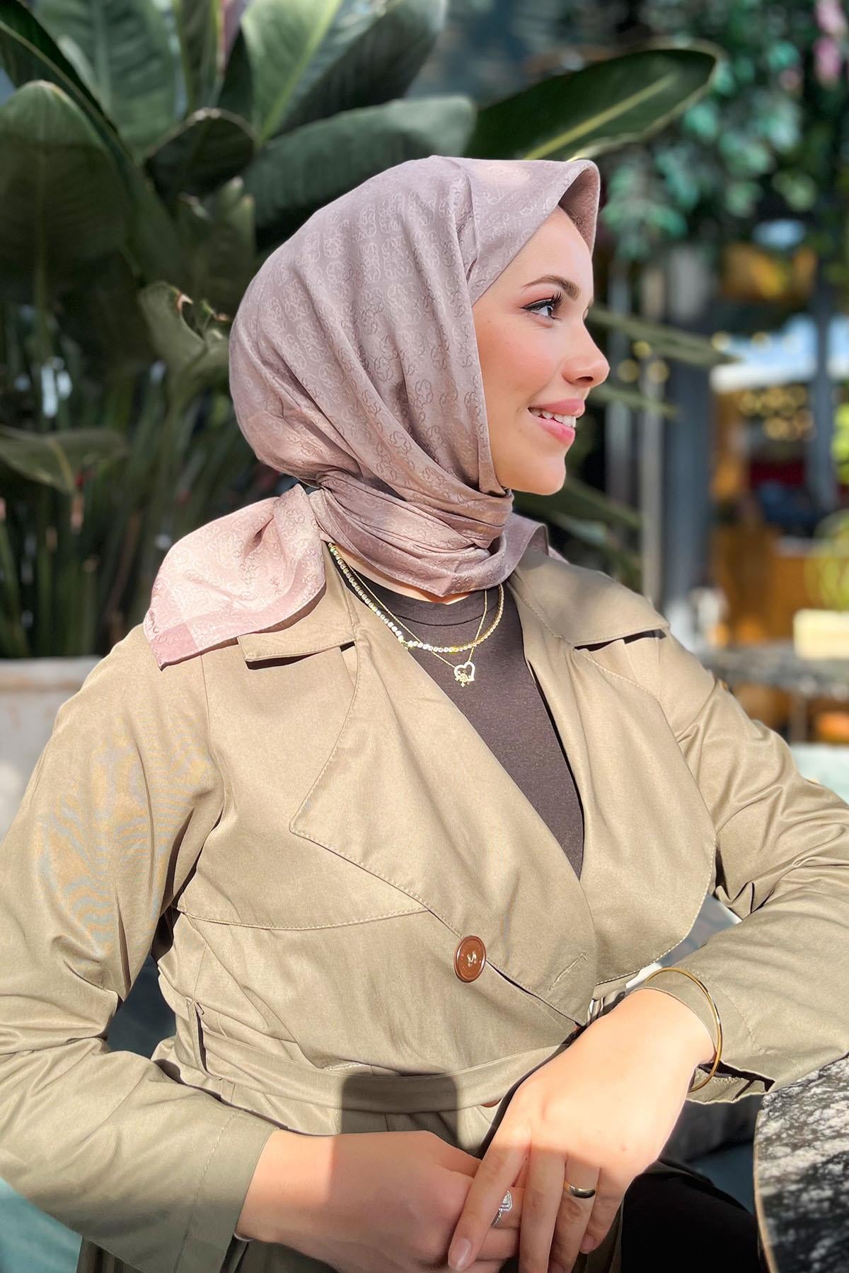 Aker Monogram Jakar Eşarp - 6060950-982 - Vizon