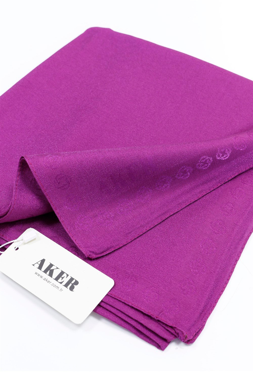 Aker Simli Monogram Eşarp - Düz Renk - 1040200-395 - Bordo