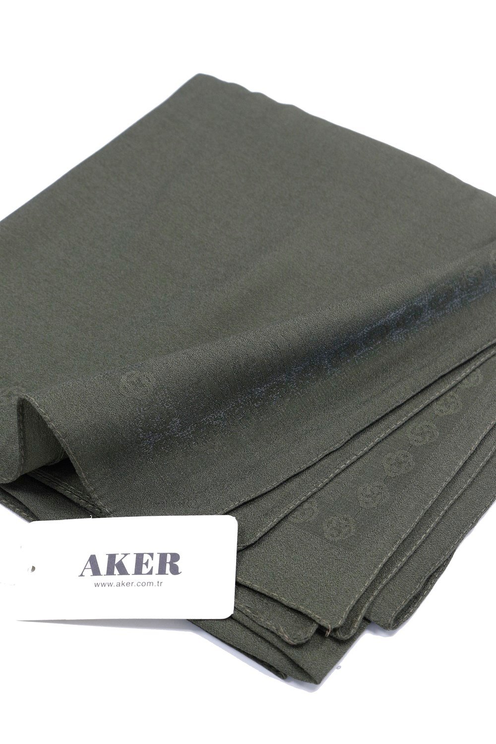 Aker Simli Monogram Eşarp - Düz Renk - 1040200-351 - Haki