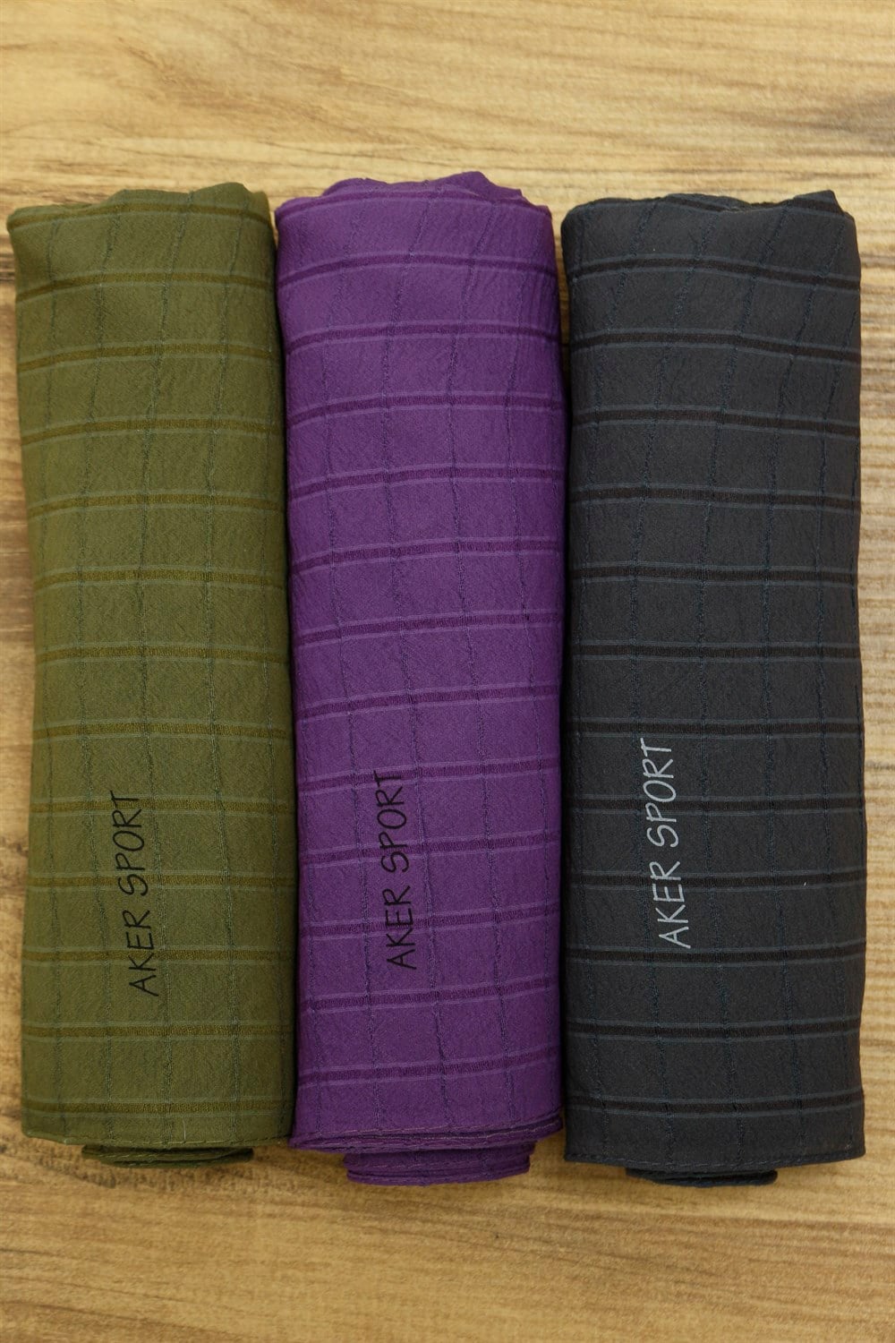 Aker Sport Mia Şal - 3'lü Set - Yeşil, Mor, Füme