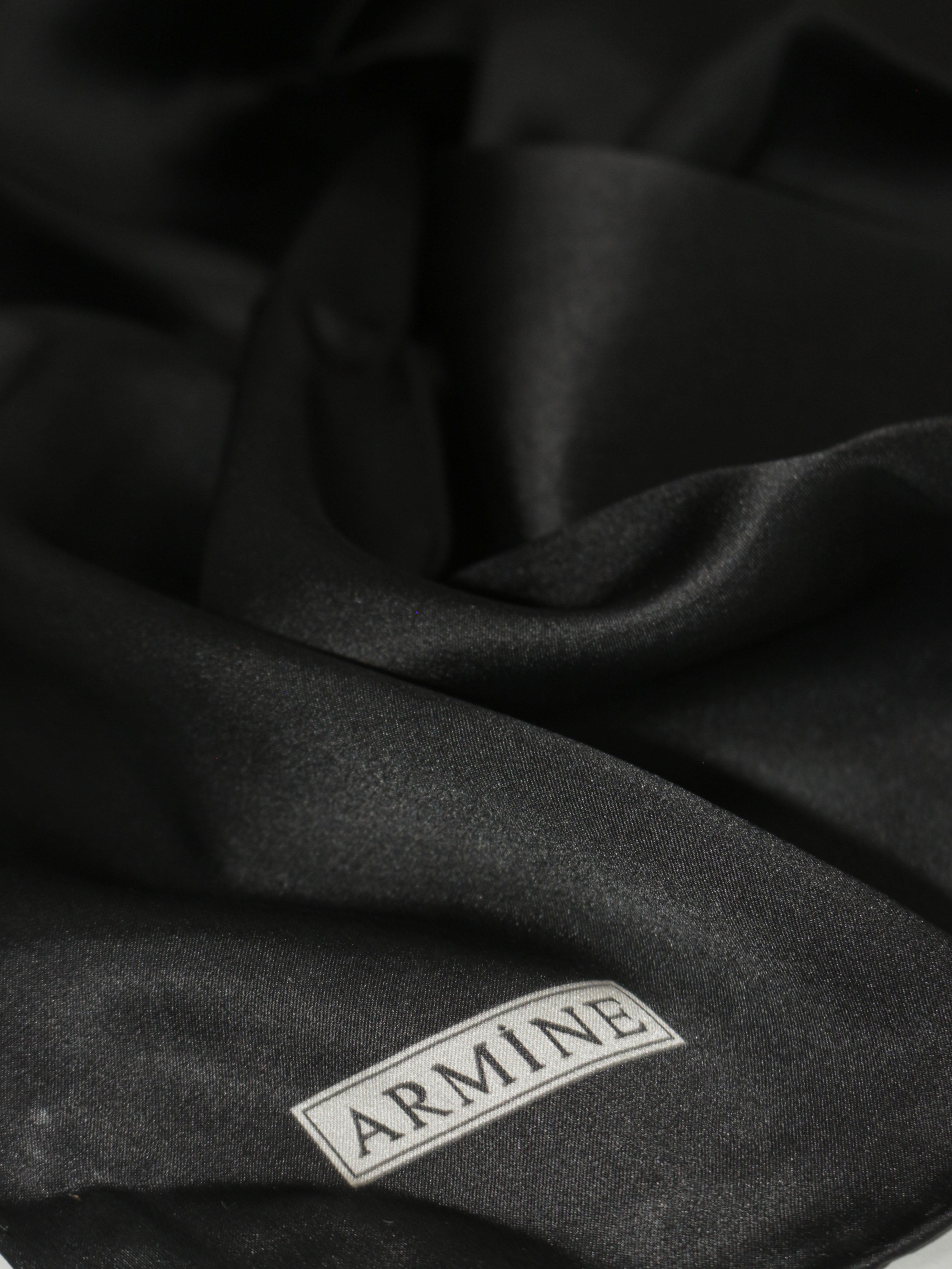 Armine Düz Renk İpek Eşarp - ADRE-01 - Tivil - Siyah