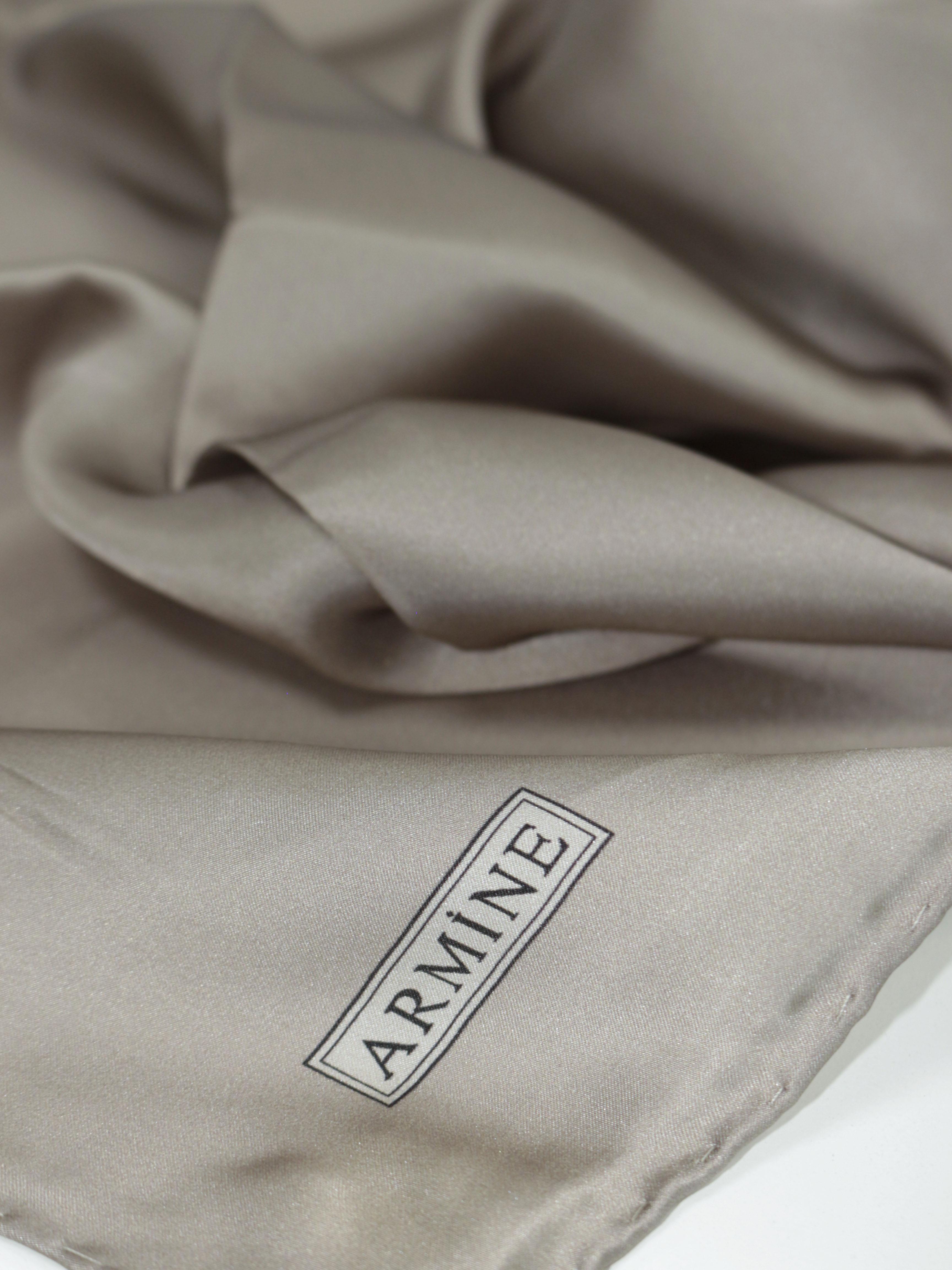 Armine Düz Renk İpek Eşarp - ADRE-07 - Sura - Vizon