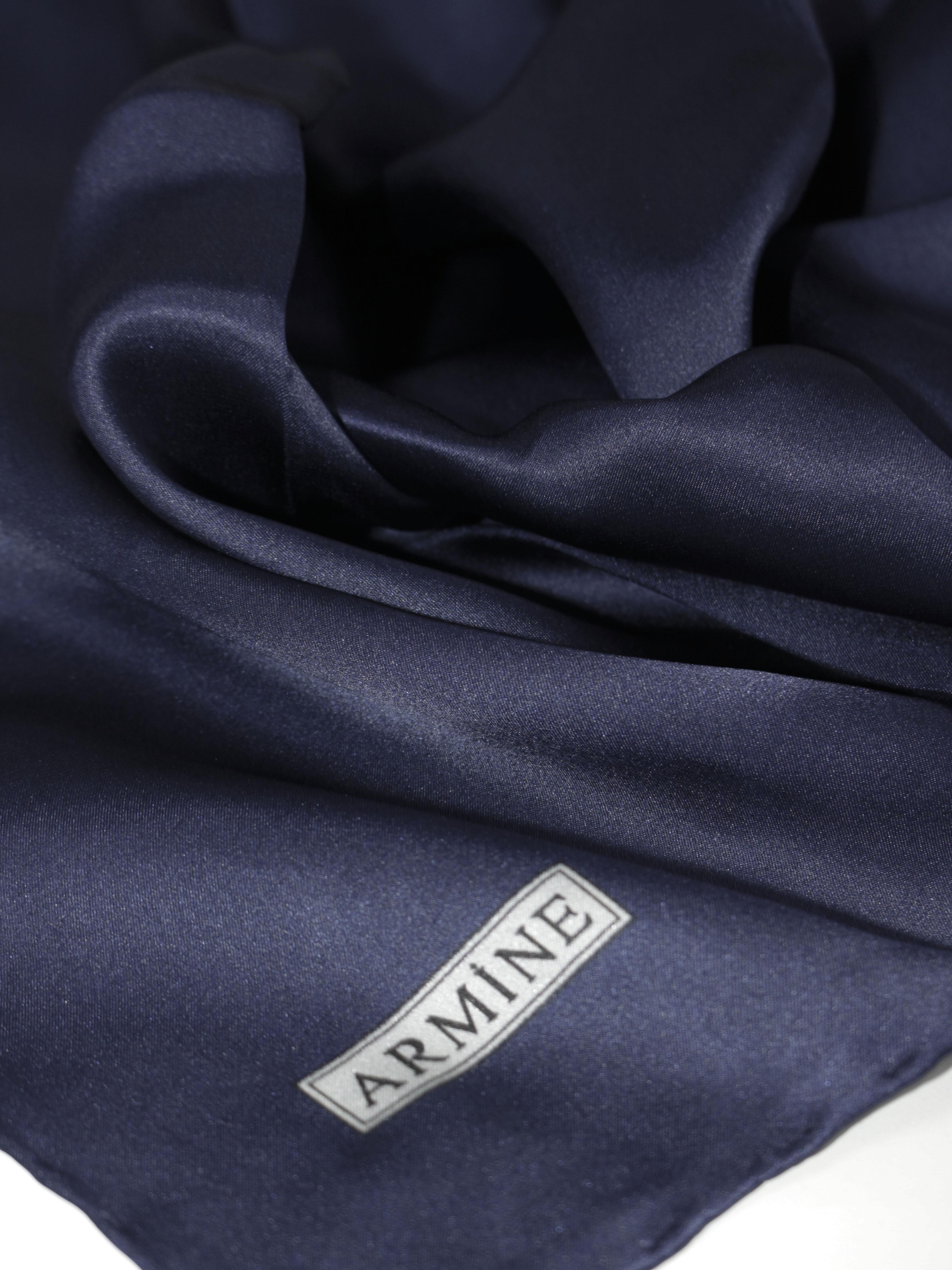 Armine Düz Renk İpek Eşarp - ADRE-409 - Tivil - Lacivert