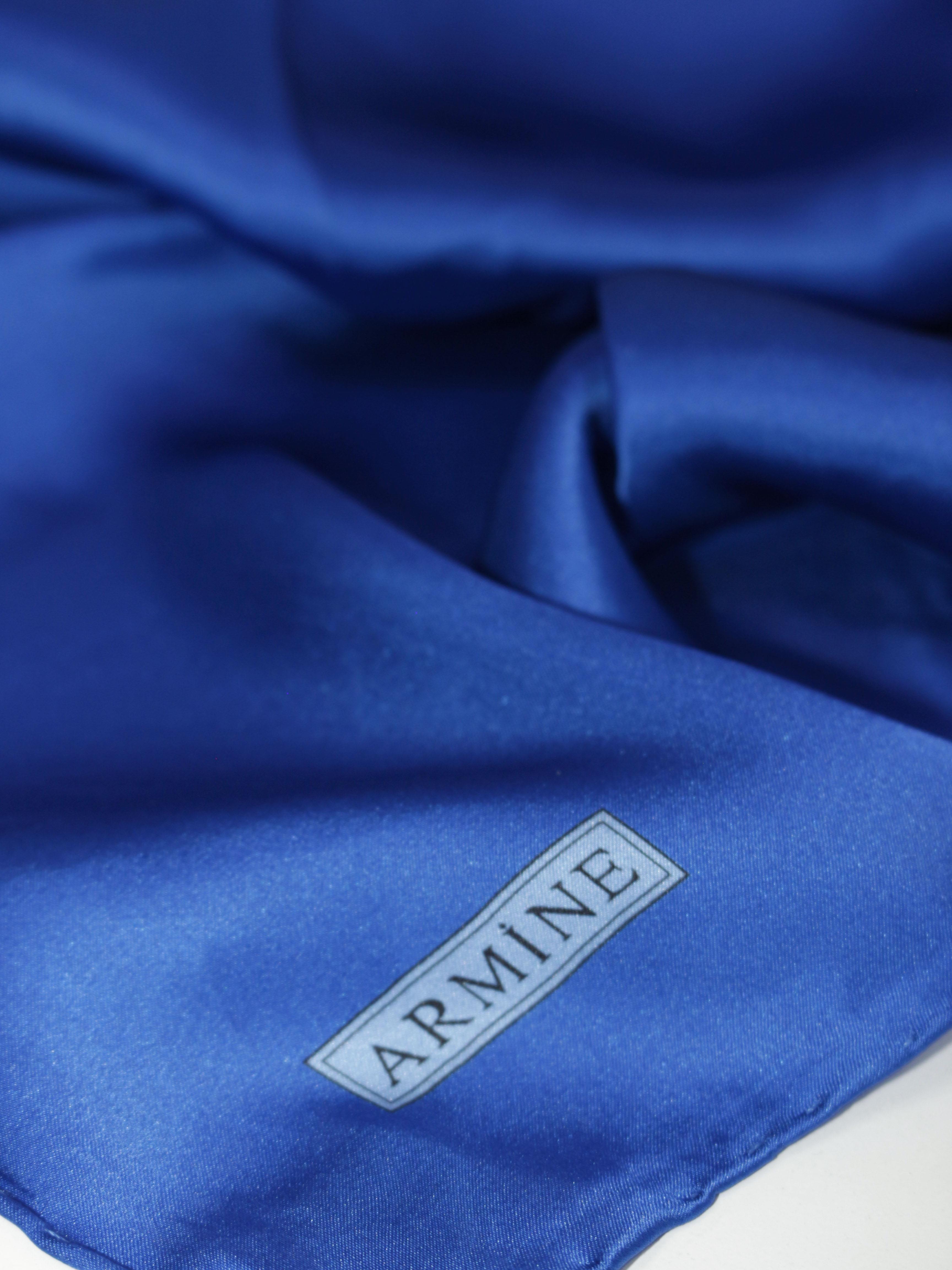 Armine Düz Renk İpek Eşarp - ADRE-591 - Tivil - Saks Mavisi