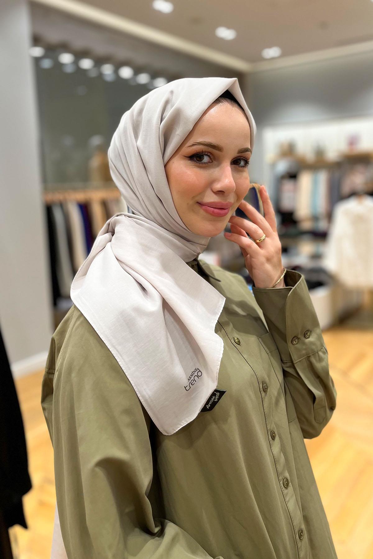 Armine Düz Renk, Pamuklu Seher Şal - 24014 - Taş Rengi