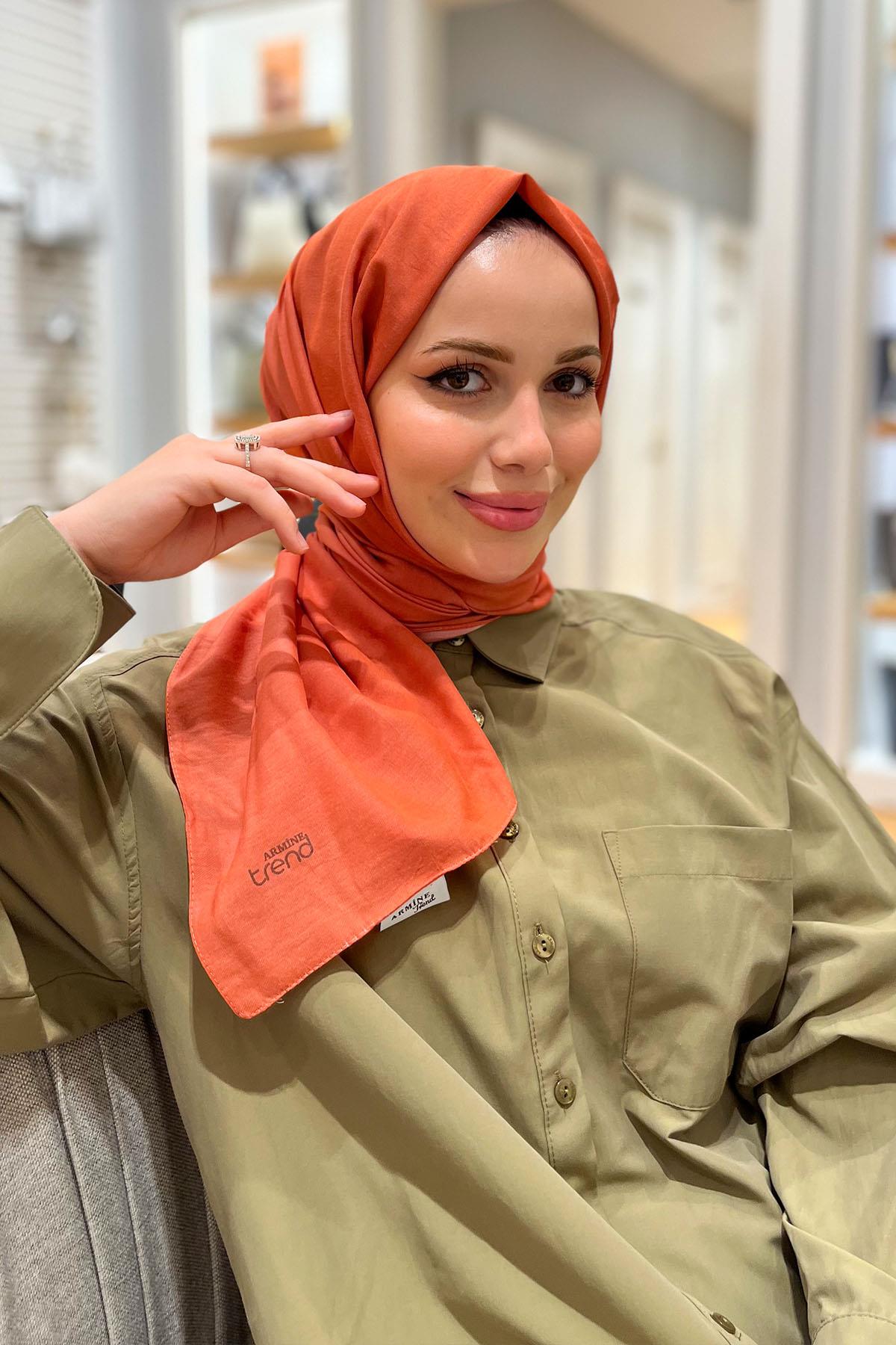 Armine Düz Renk, Pamuklu Seher Şal - 24038 - Nar Çiçeği