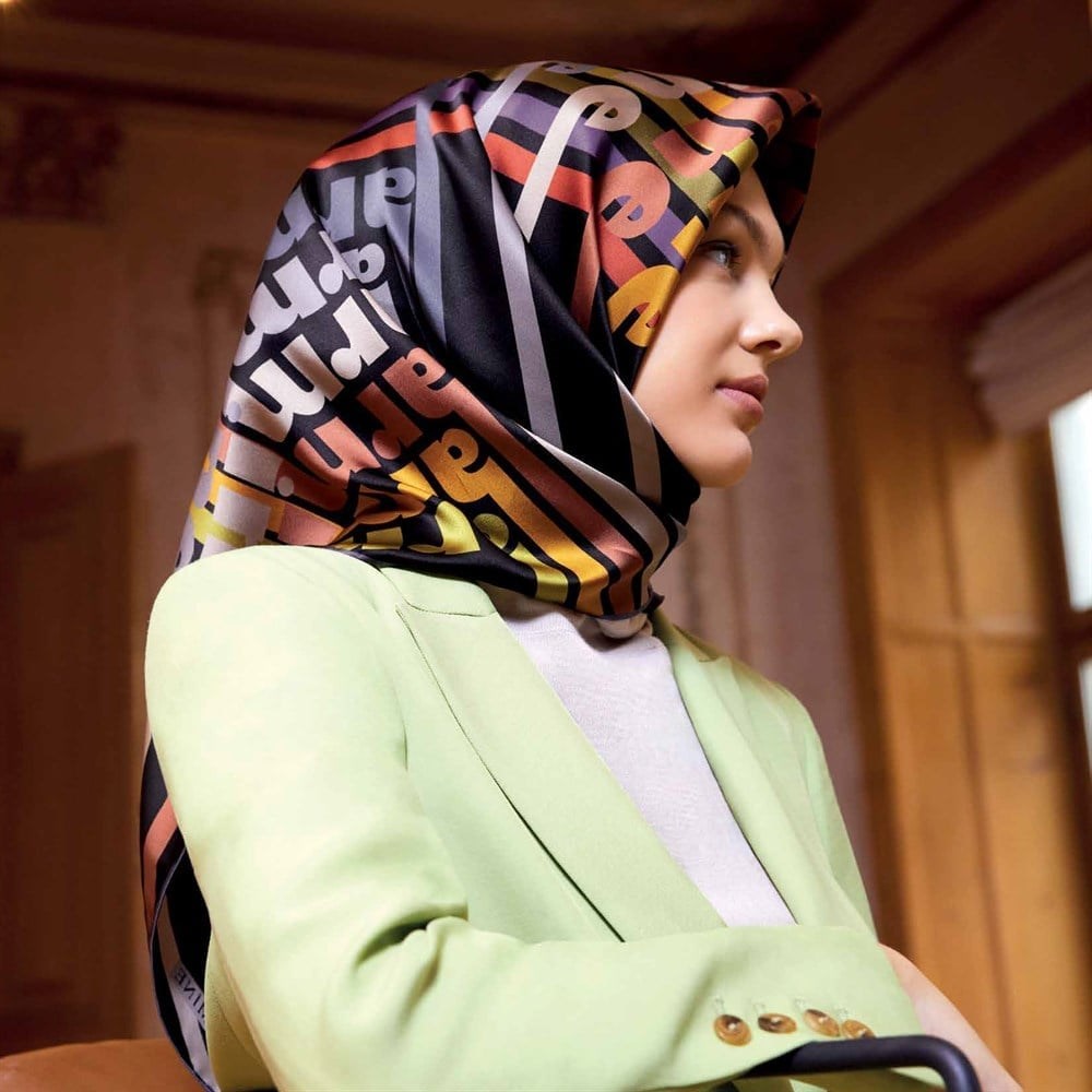 Armine Hafif Defolu İpek Eşarp - 8617D-09 - Tivil - C486
