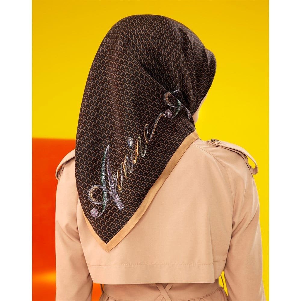 Armine Hafif Defolu İpek Eşarp - 8768D-06 - Tivil - C711
