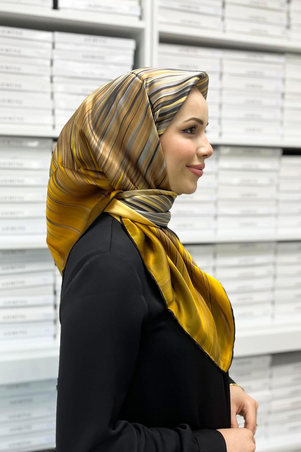 Armine Hafif Defolu İpek Eşarp - 8956D-02 - Sura - D206