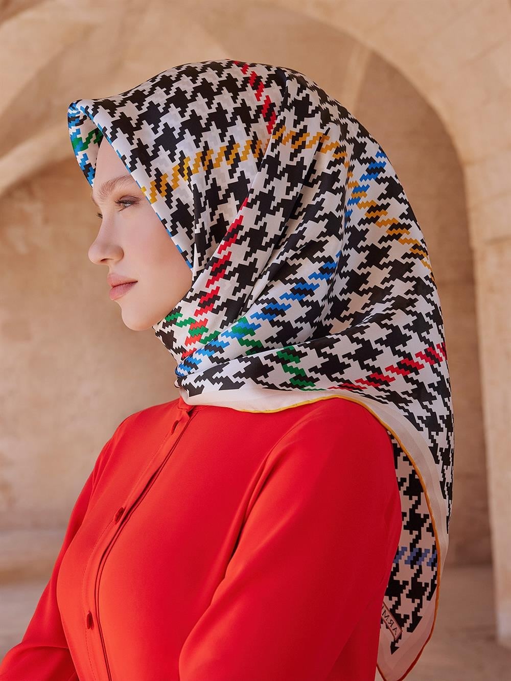 Armine Hafif Defolu İpek Eşarp - 9000D-09 - Sura - C763
