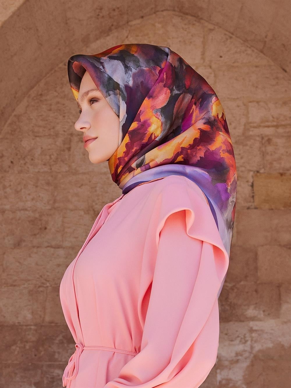Armine Hafif Defolu İpek Eşarp - 9033D-32 - Sura - C238