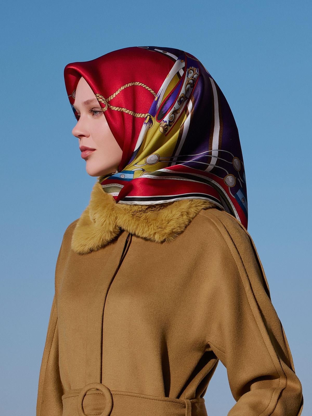 Armine Hafif Defolu İpek Eşarp - 9046D-40 - Tivil - C989