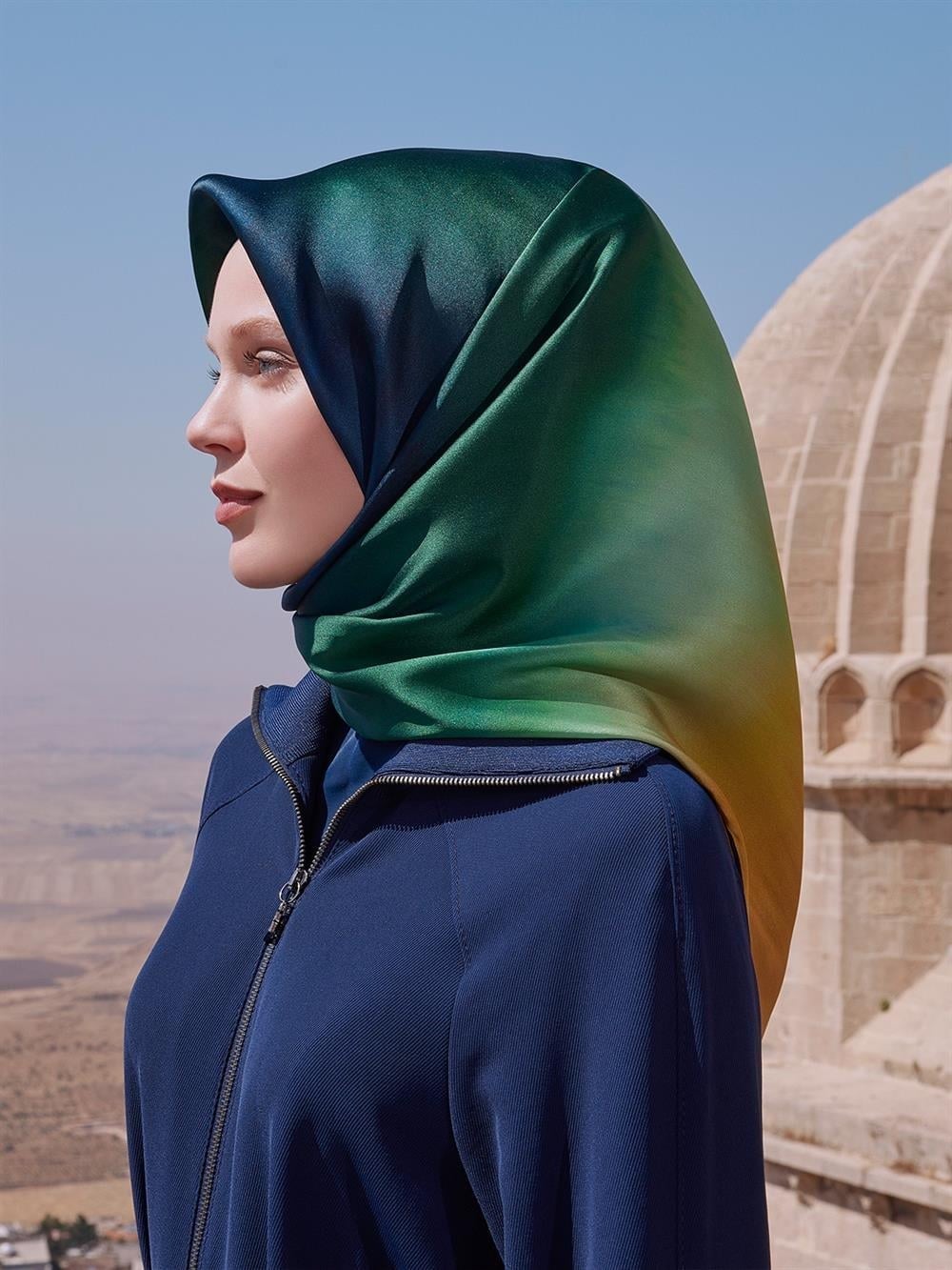 Armine Hafif Defolu İpek Eşarp - 9051D-09 - Tivil - C377