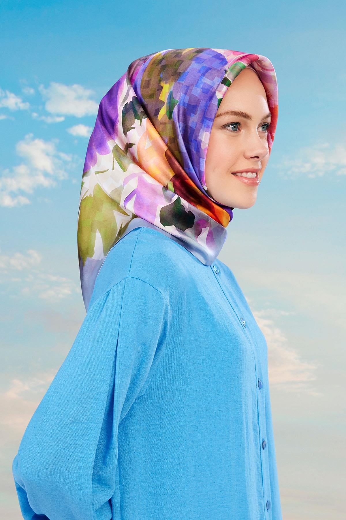 Armine Hafif Defolu İpek Eşarp - 9103D-31 - Sura - C908
