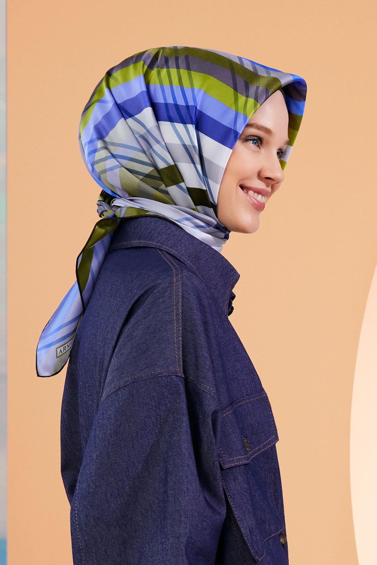 Armine Hafif Defolu İpek Eşarp - 9107D-51 - Sura - C653