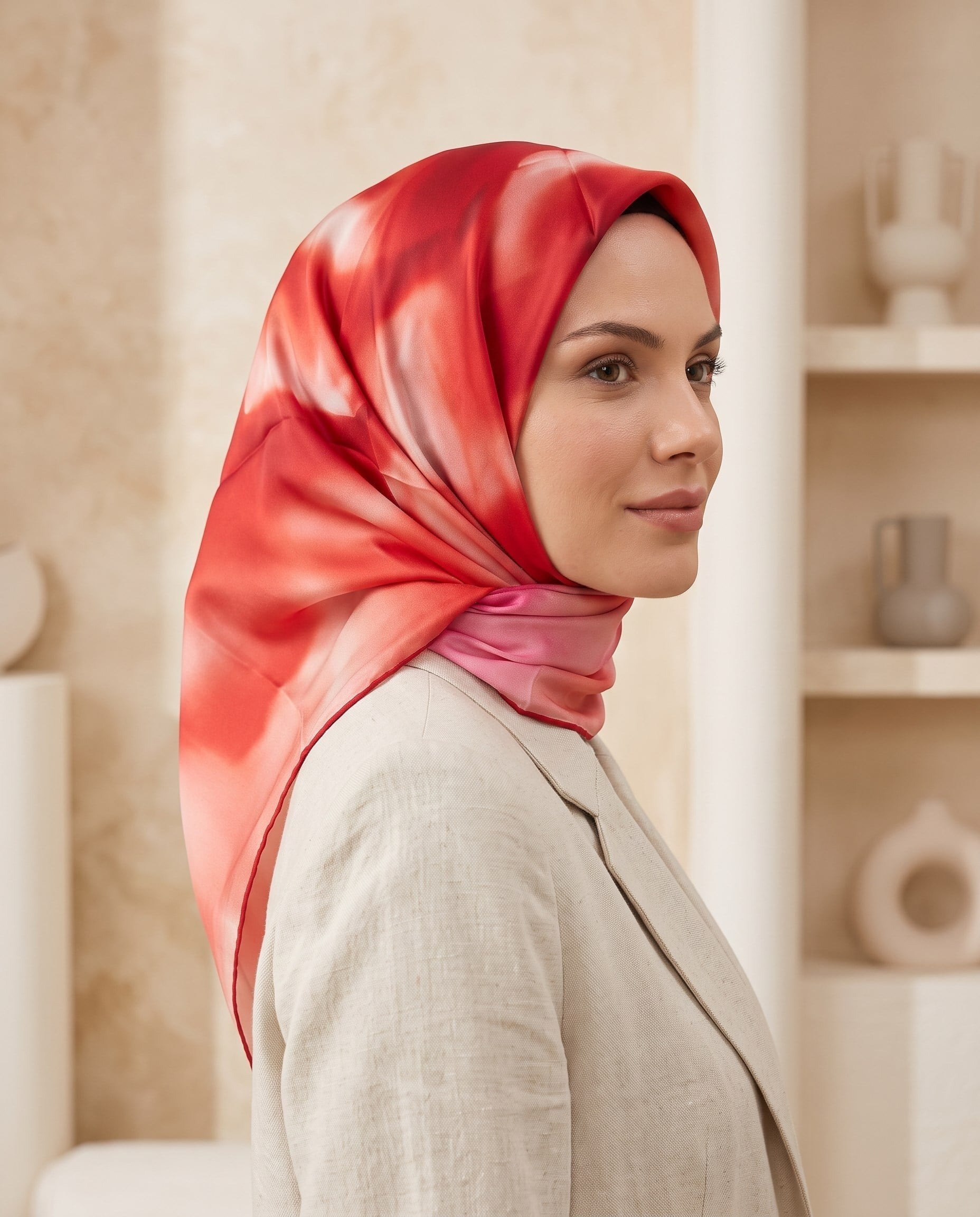 Armine Hafif Defolu İpek Eşarp - 9124D-54 - Sura - D455