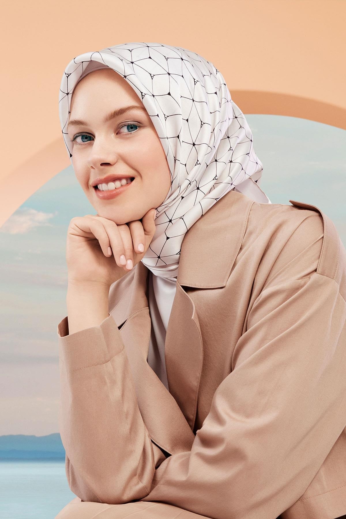 Armine Hafif Defolu İpek Eşarp - 9166D-01 - Sura - C759