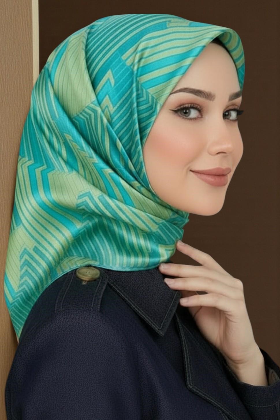 Armine Hafif Defolu İpek Eşarp - 9218D-12 - Tivil - C592