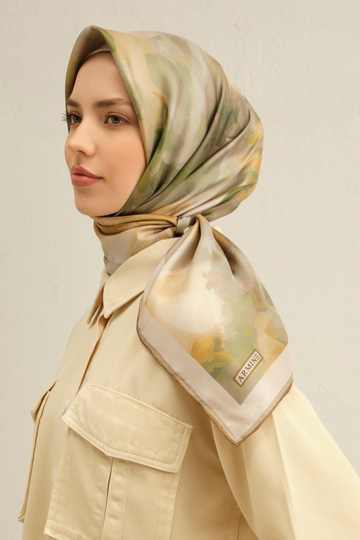 Armine Hafif Defolu İpek Eşarp - 9310D-02 - Sura - D448