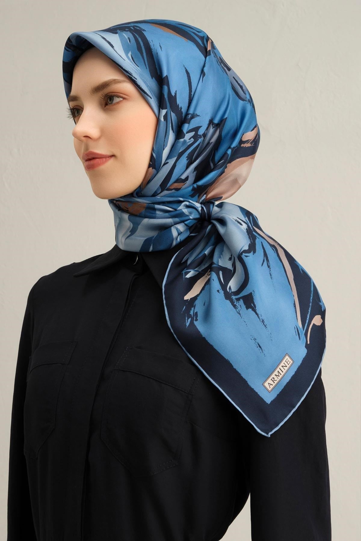 Armine Hafif Defolu İpek Eşarp - 9337D-81 - Tivil - D319