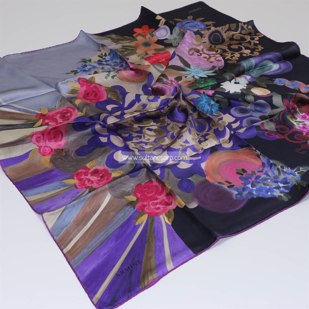 Armine Silk Scarf - 8061D 39 - Satin