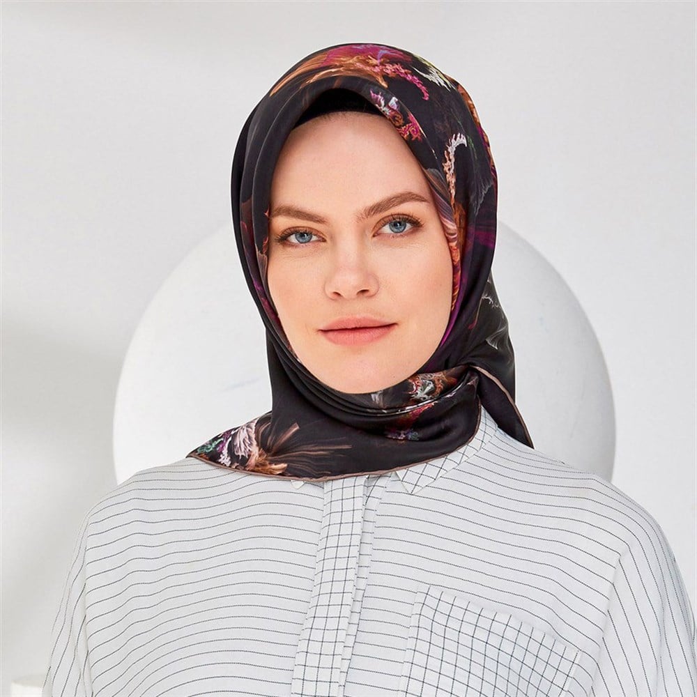 Armine İpek Eşarp 2020 İlkbahar-Yaz - 8337D 25 - Sura - Havai Çiçek Modeli