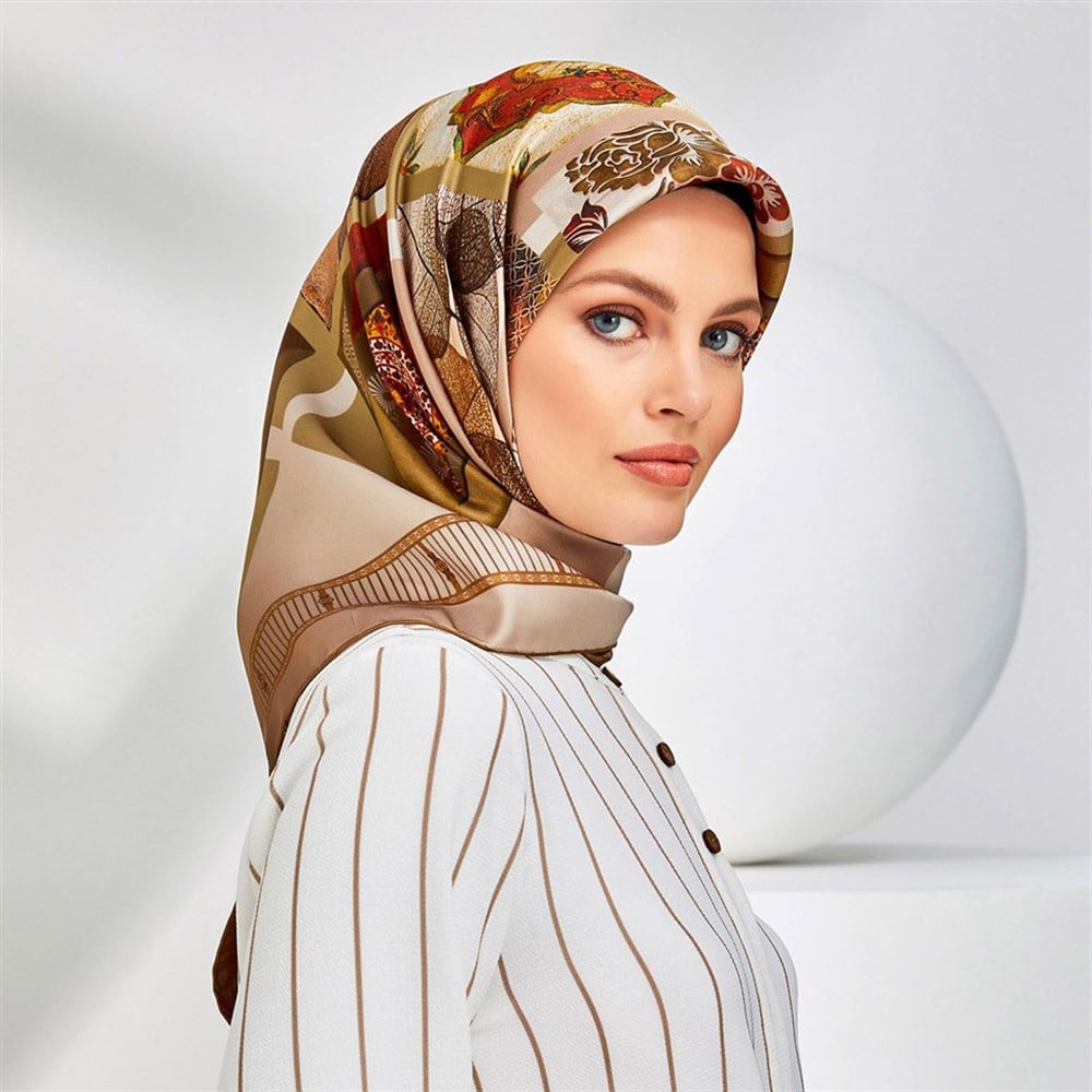 Armine İpek Eşarp 2020 İlkbahar-Yaz - 8312D 06 - Tivil - Otantik Karma Modeli