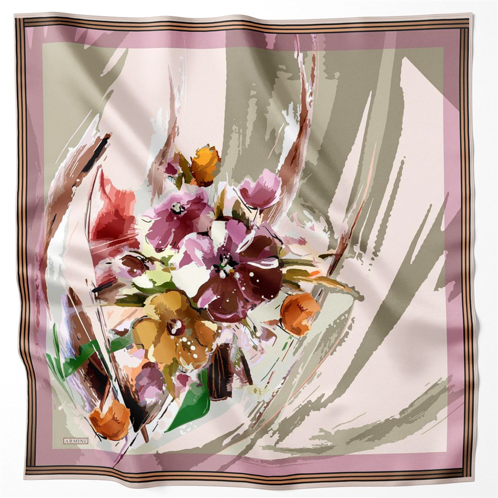 Armine Silk Scarf 2022 Spring-Summer - 8713D-08 - Satin