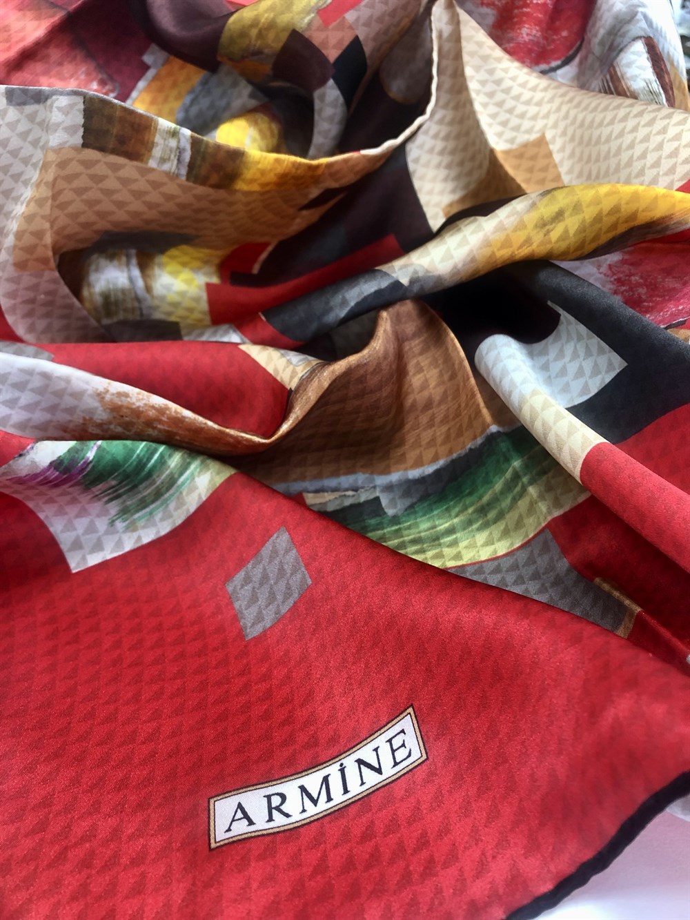 Armine Silk Scarf 2022 Spring-Summer - 8727D-35 - Satin