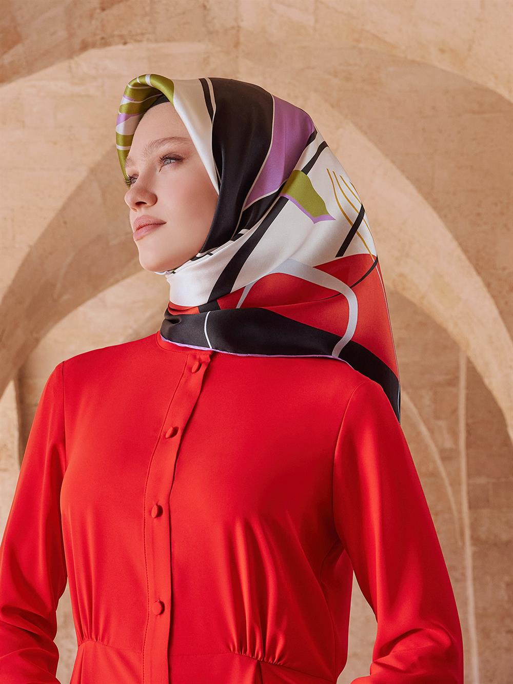 Armine İpek Eşarp 2023/2024 Sonbahar Kış - 9050DT-56 - Tivil