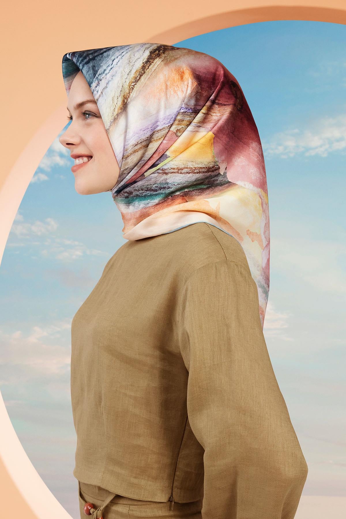 Armine İpek Eşarp 2024 İlkbahar-Yaz - 9102D-34 - Tivil