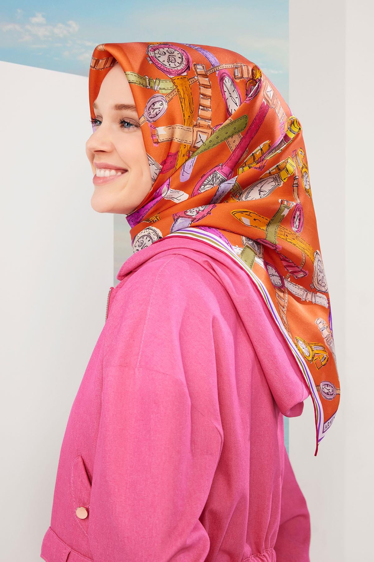 Armine İpek Eşarp 2024 İlkbahar-Yaz - 9141D-04 - Tivil