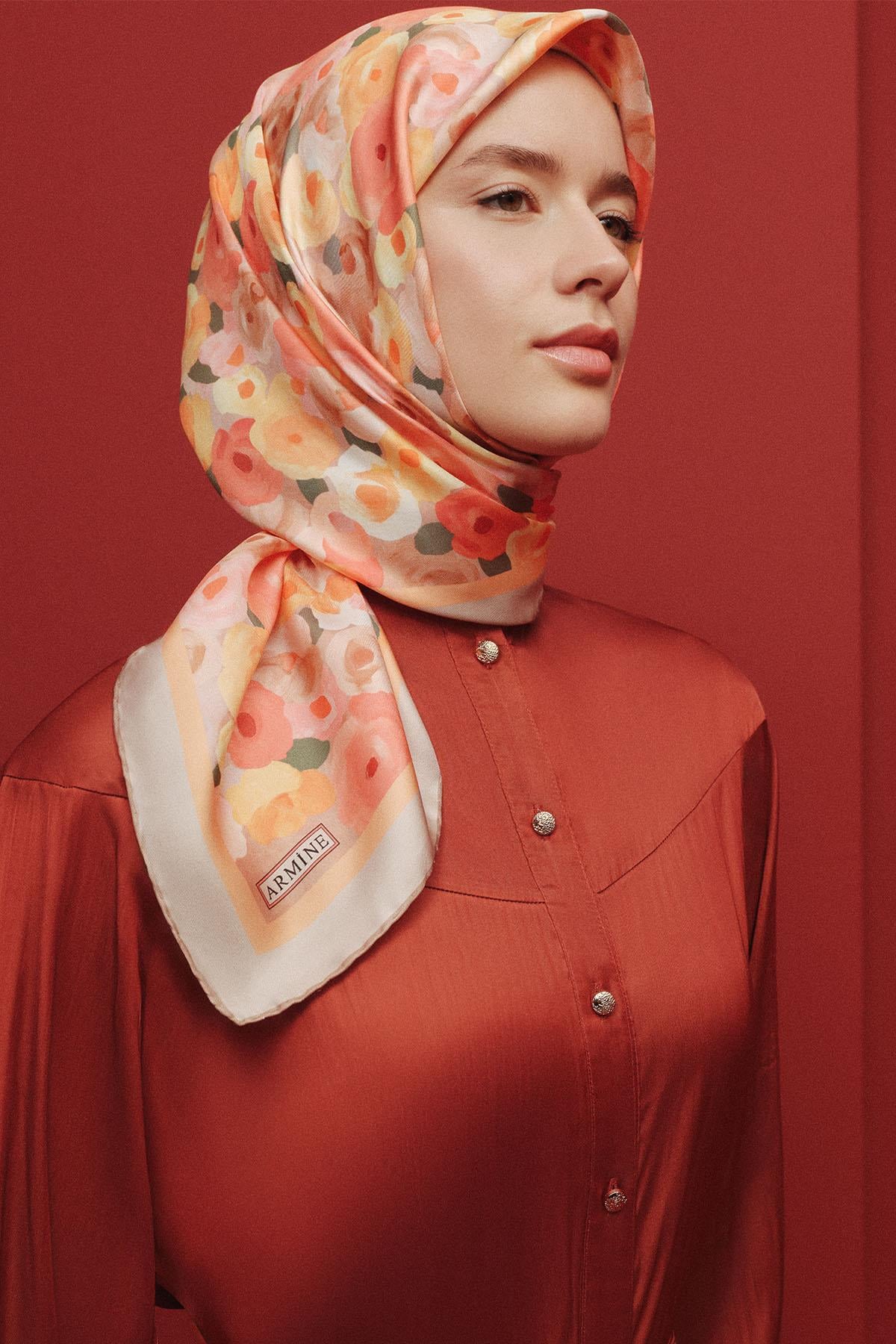 Armine İpek Eşarp 2025 İlkbahar-Yaz - 9300D-01 - Tivil