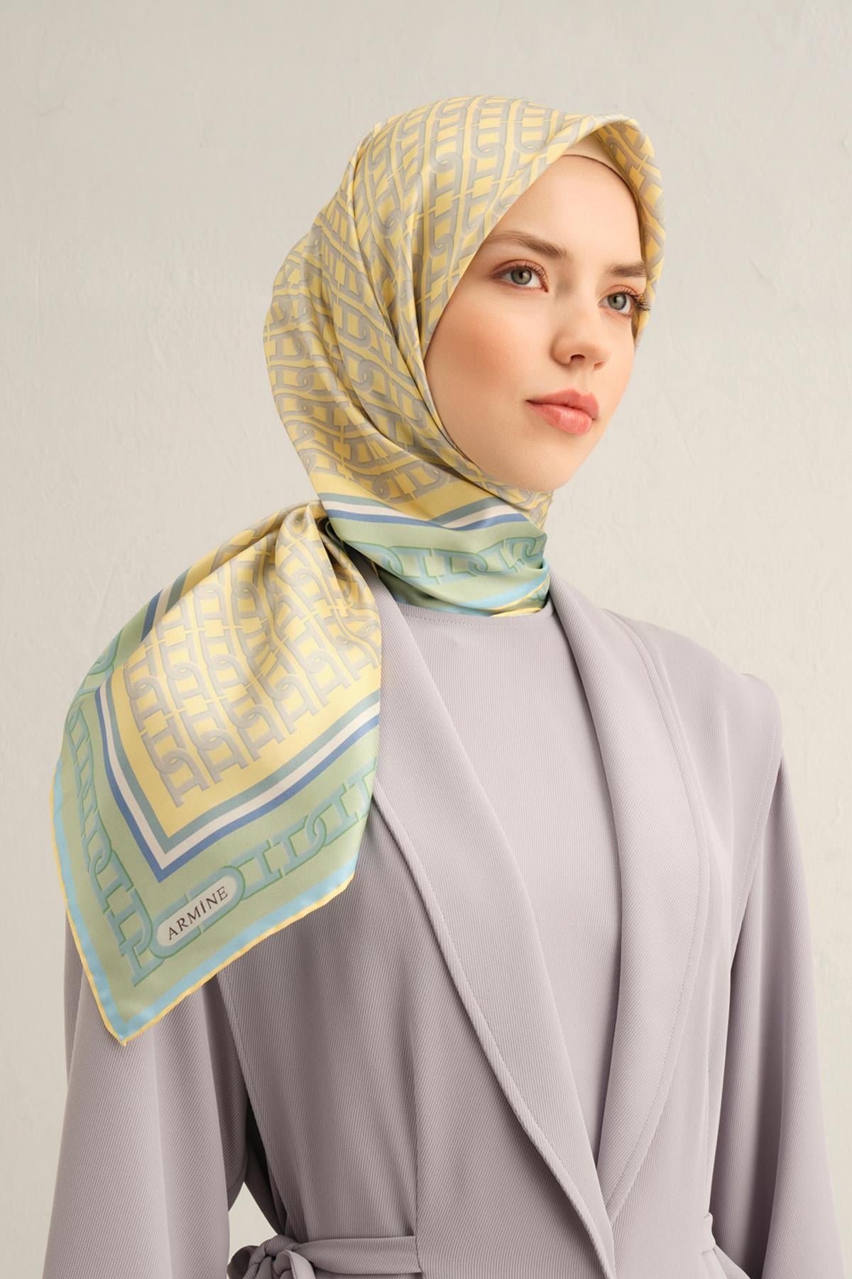 Armine Silk Scarf 2025 Spring-Summer - 9301D-87 - Satin