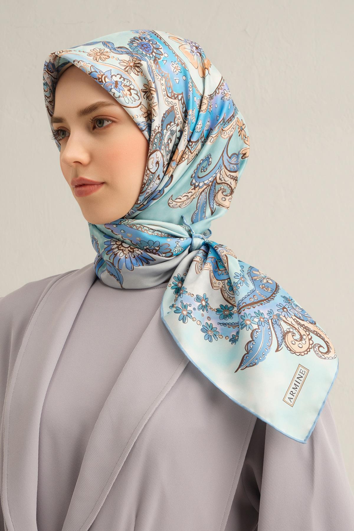 Armine İpek Eşarp 2025 İlkbahar-Yaz - 9338D-35 - Tivil