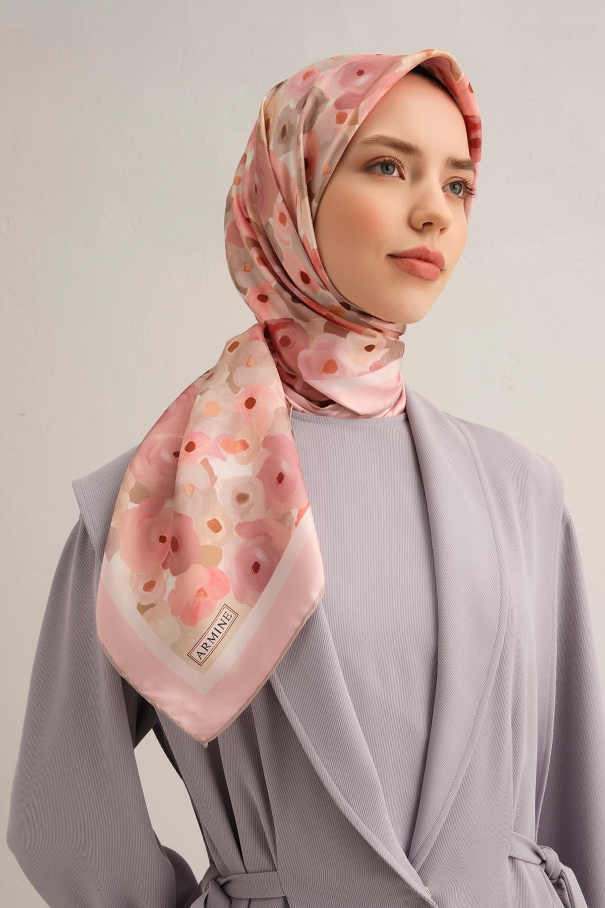 Armine Silk Scarf 2025 Spring-Summer - 9300D-35 - Satin